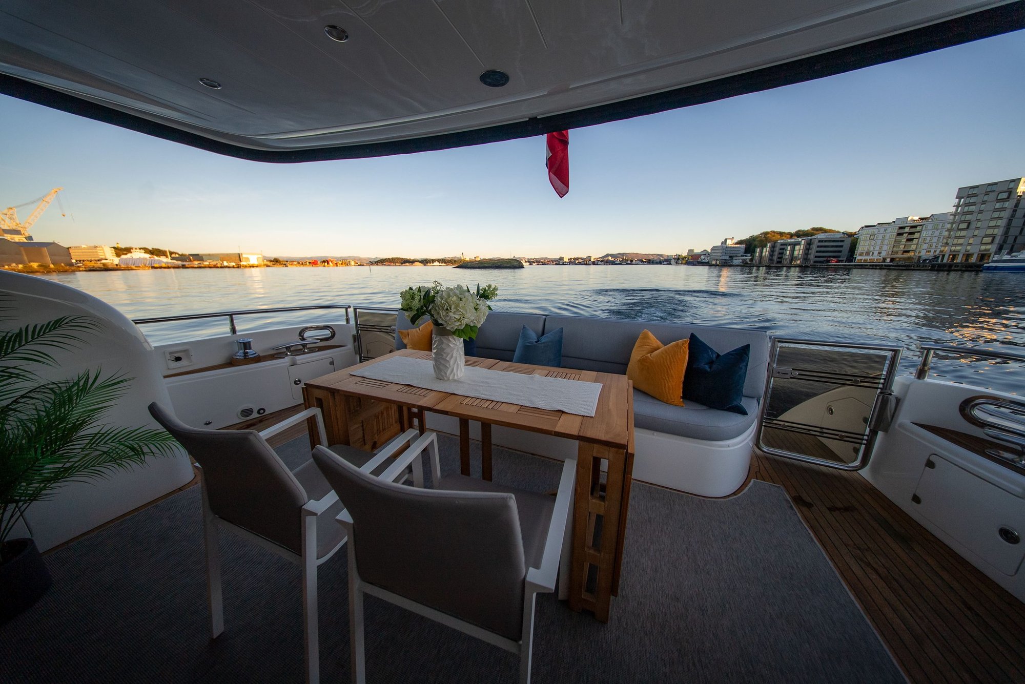 The aft deck of Barolo III in Stavanger harbour
