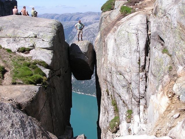 Tourist attraction in Stavanger the Kjerag boulder