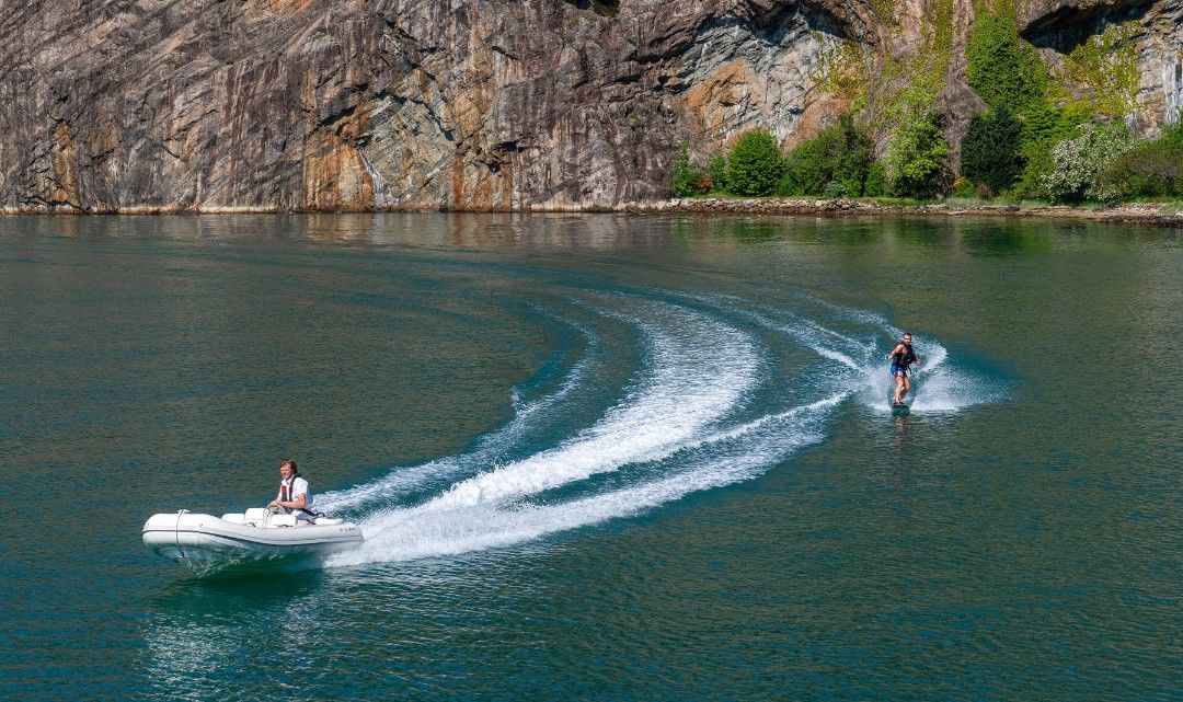 Waterskiing in Lysefjord, Norway