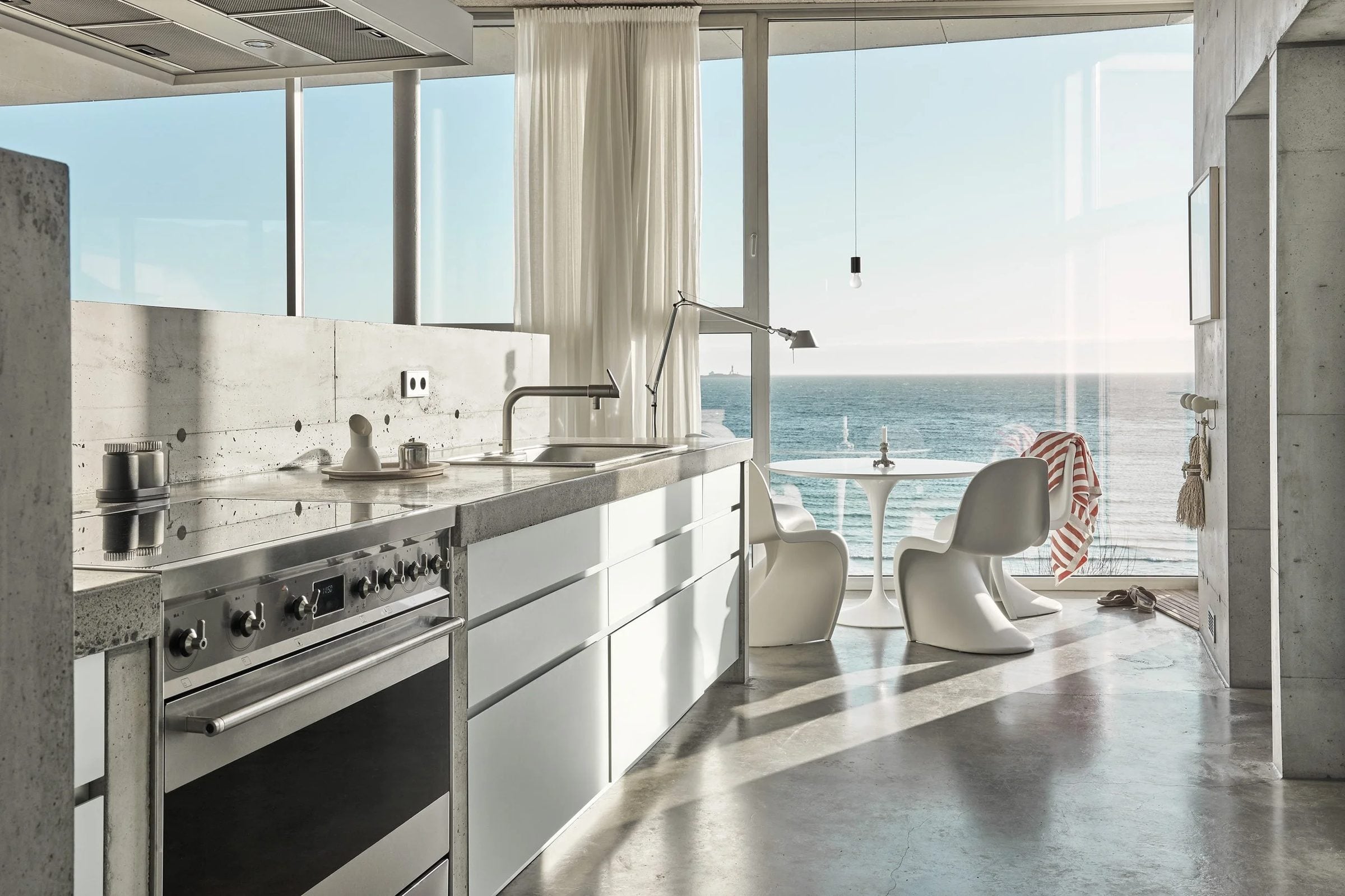 Open kitchen and dining area at The Bolder Wave